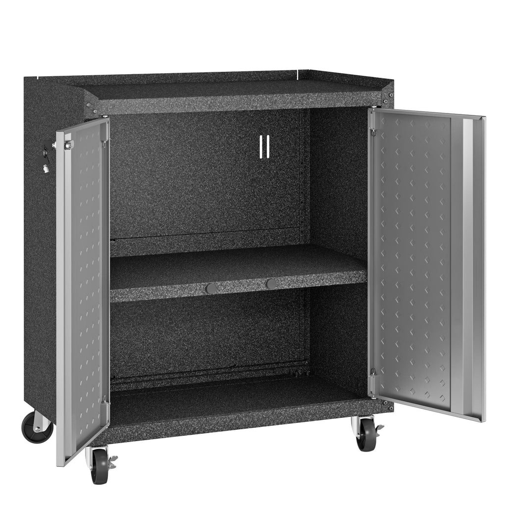 Rolling Garage Cabinet with Lockable Door and Adjustable Shelf - Multiple Colors