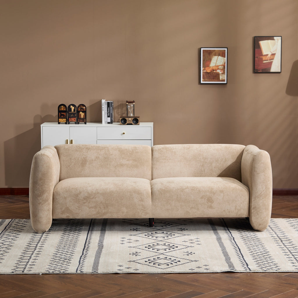83" Velvet 3-Seater Sofa with Wave Design - Blue