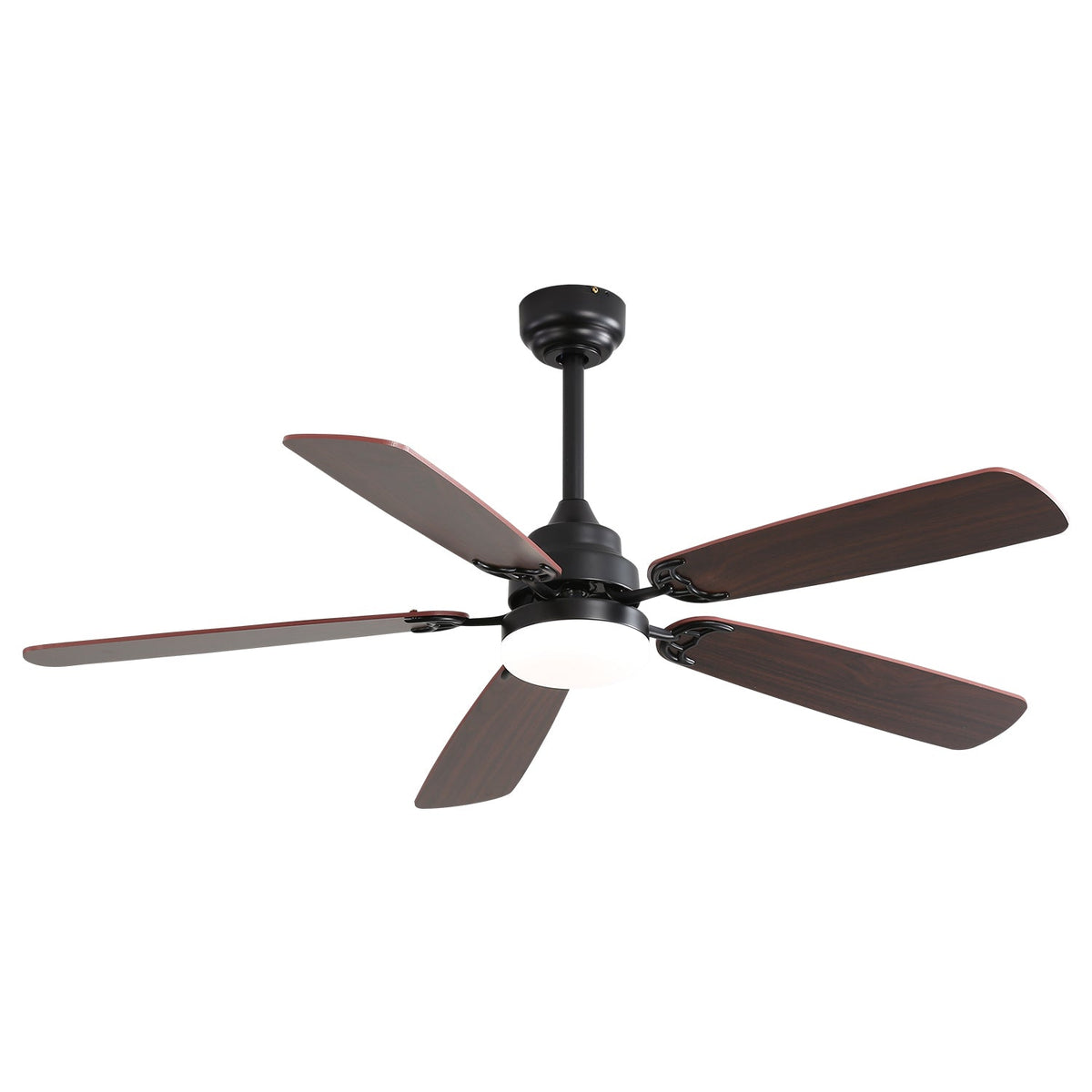 52 Inch Ceiling Fan with LED Light and Remote Control - Black