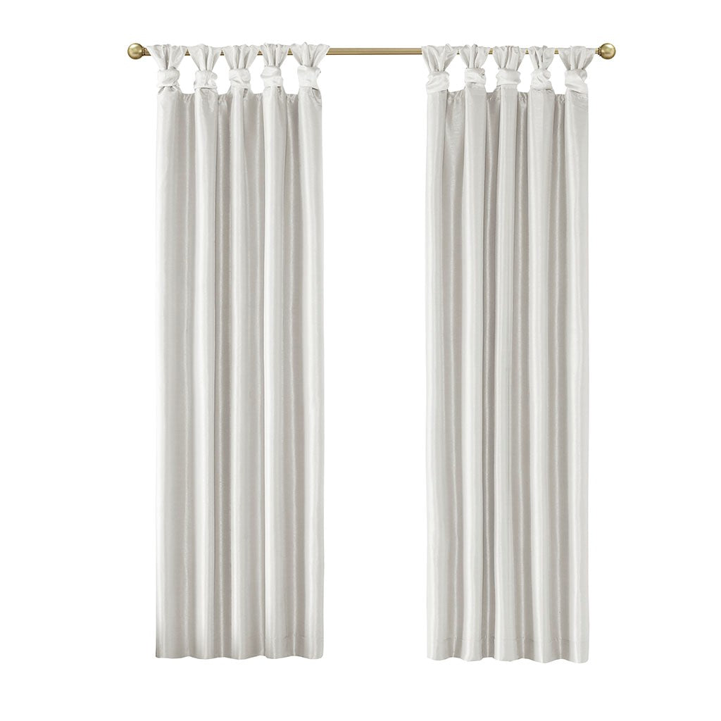 White Total Blackout Curtain Panel with Twist Tab - 50" x 84"