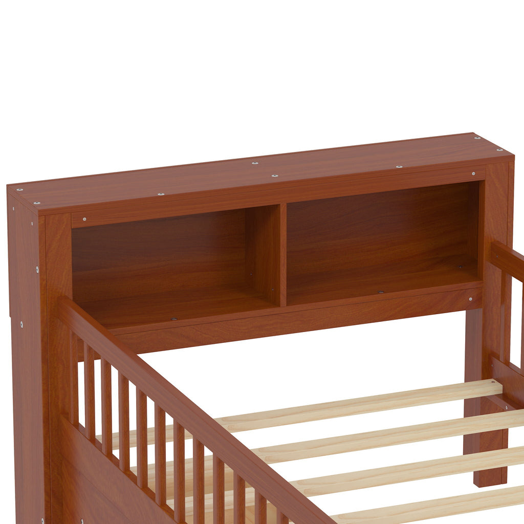 Twin Storage Bed with Headboard Rack & Under-Bed Drawers - Multiple Colors