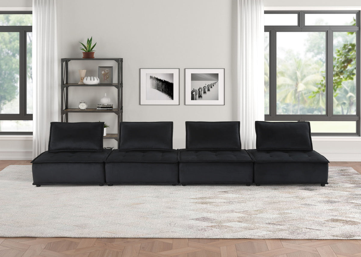 Anna Soft Modular Sectional Sofa with Modern Comfort - Black or Gray