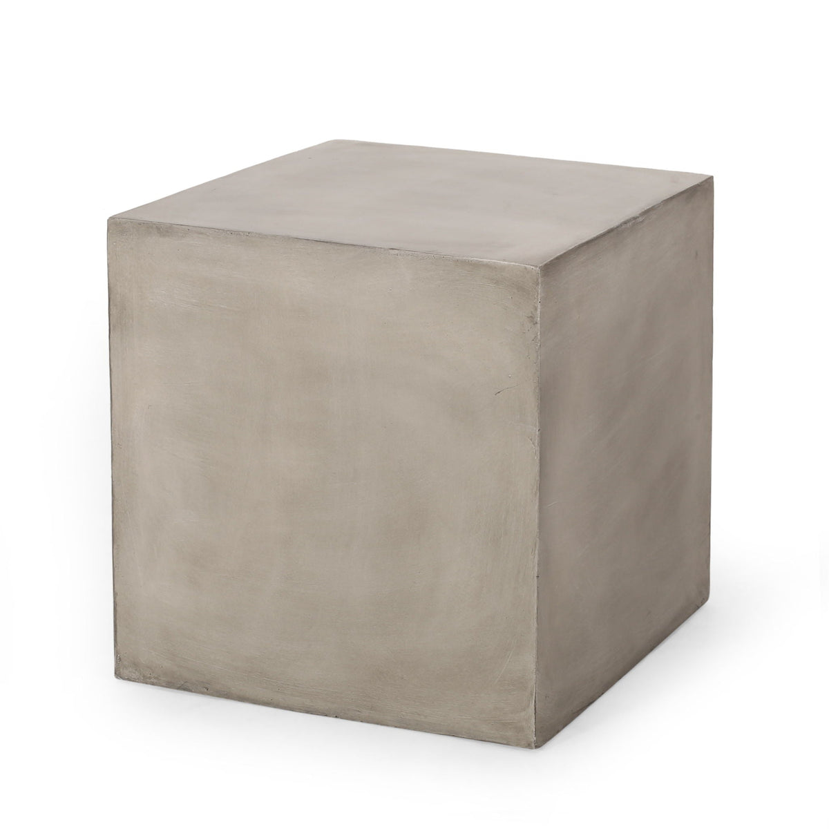 Square Lightweight Side Table with Travertine Finish - Gray or Beige