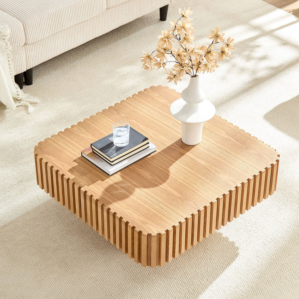 Modern Drum Coffee Table with Durable MDF Construction - 31.5"