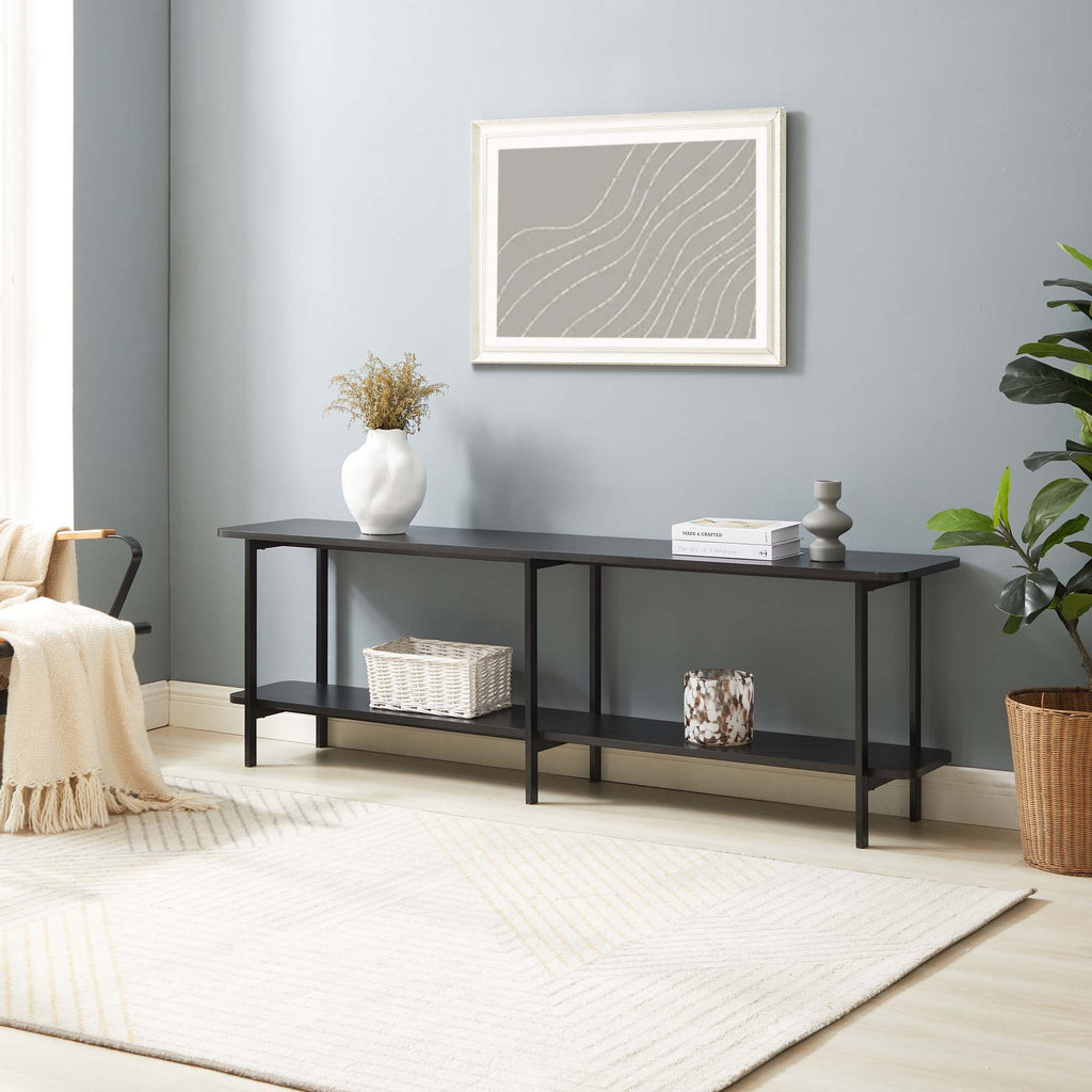 Celine 2 Shelf Console Table with Durable Construction - Gray, White, Black