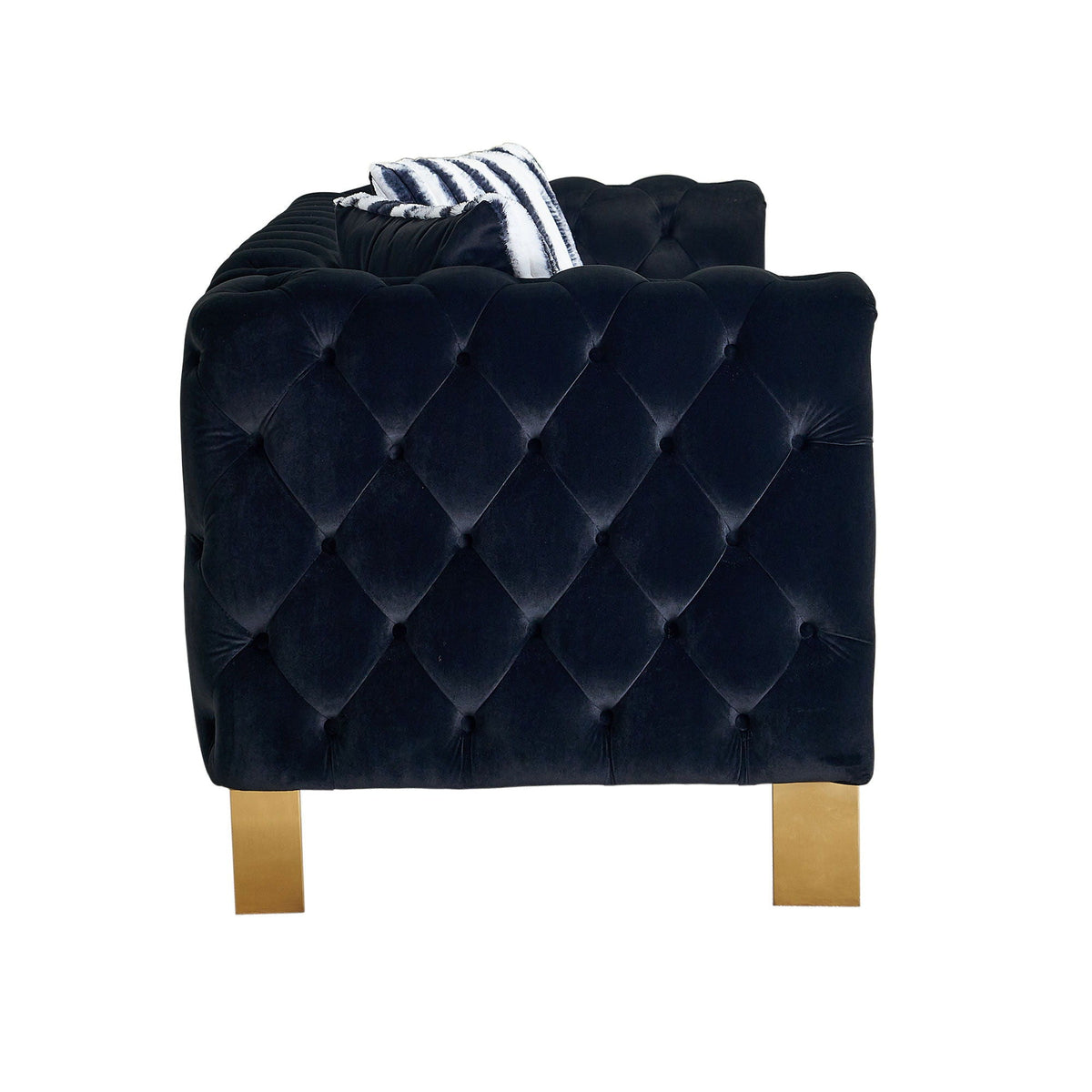 Modern Tufted Living Room Sofa with Button Detail - 84.25" Wide, Multiple Colors