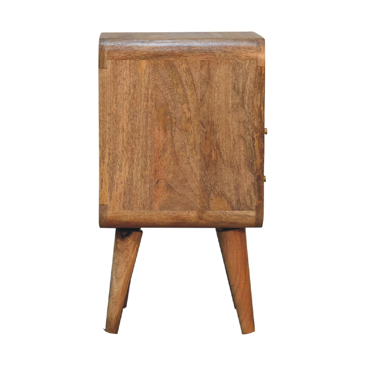 Solid Wood Mini Lille Curved Nightstand with Nordic Legs - Natural Finish