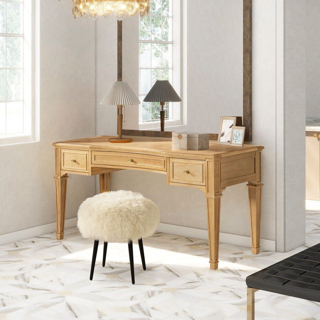Dauphin 3 Drawer Executive Desk with Soft-Close Drawers - Light Brown or Gray