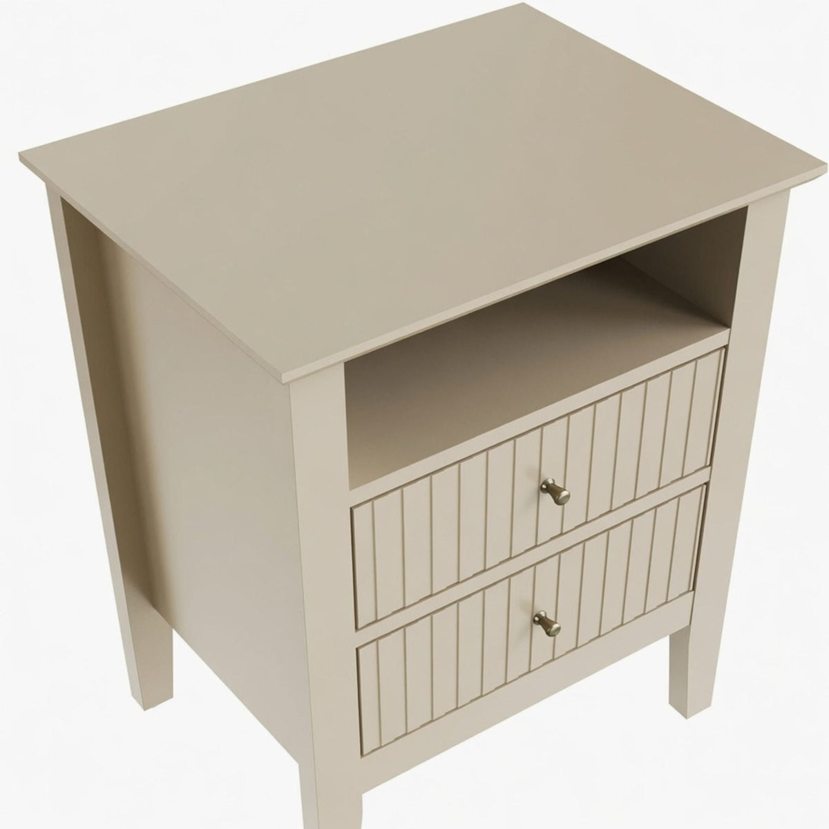 Fluted Nightstand with 2 Drawers and Soft-Close Slides - Multiple Colors