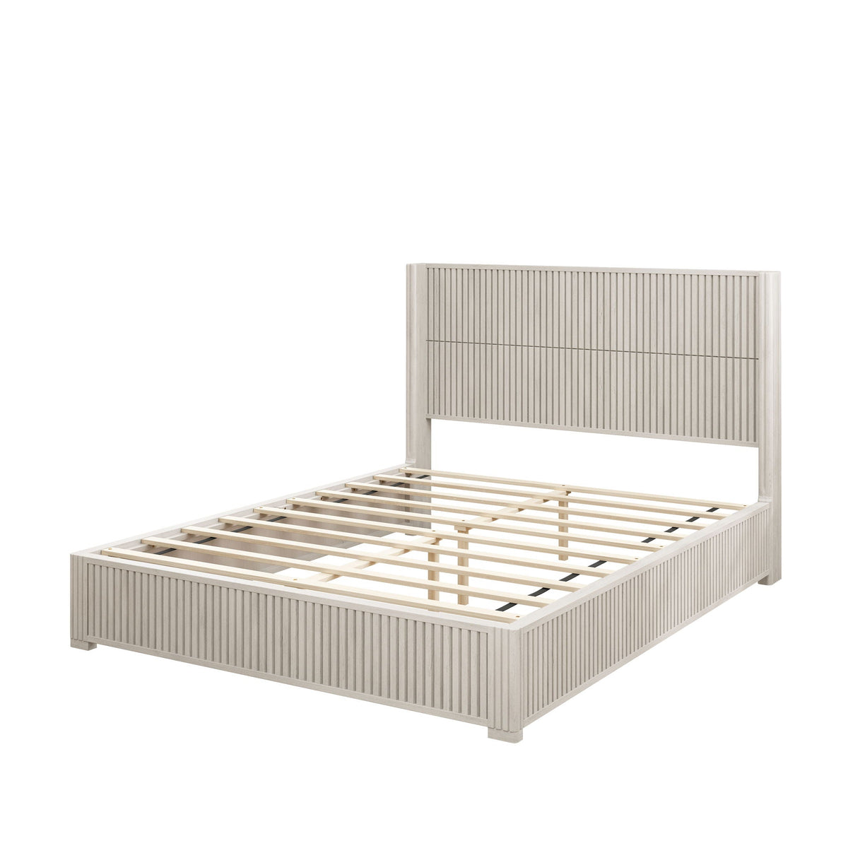 Platform Bed Frame with Headboard, Floor Standing Design - Queen & King