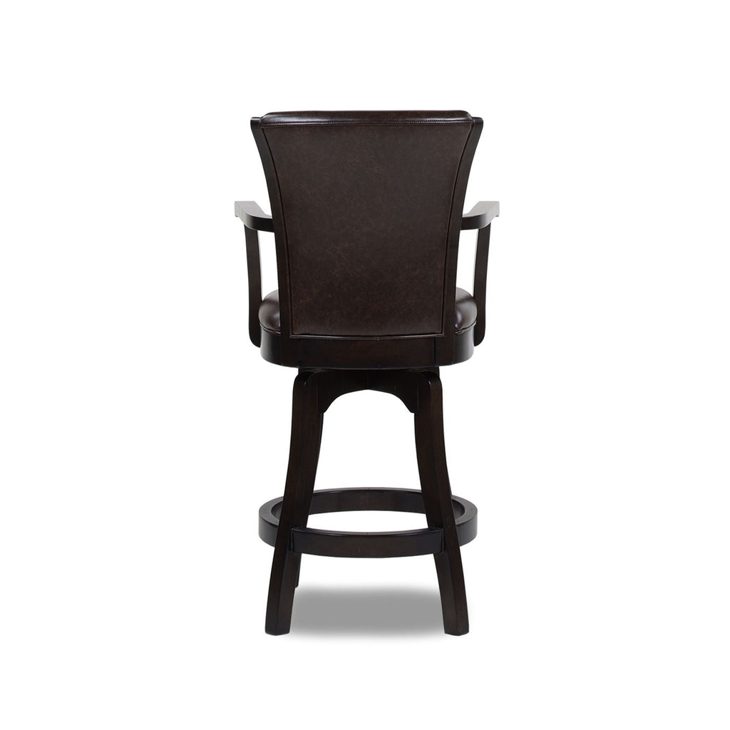 Swivel Counter Height Bar Stool with High Backrest and Solid Hardwood - Multiple Colors