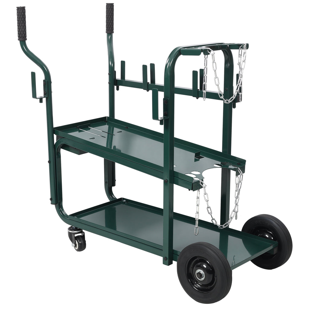 Heavy Duty 2-Tier Rolling Welding Cart with 330 lb Capacity - Steel