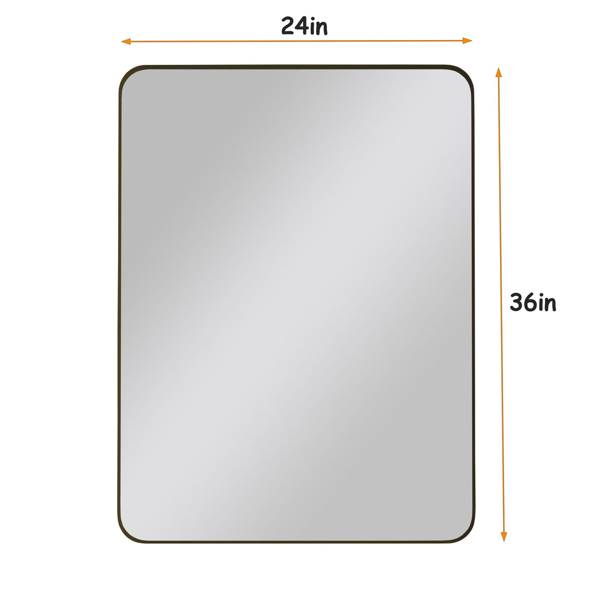 Rectangular Metal Framed Wall Mirror with Modern Design - Black