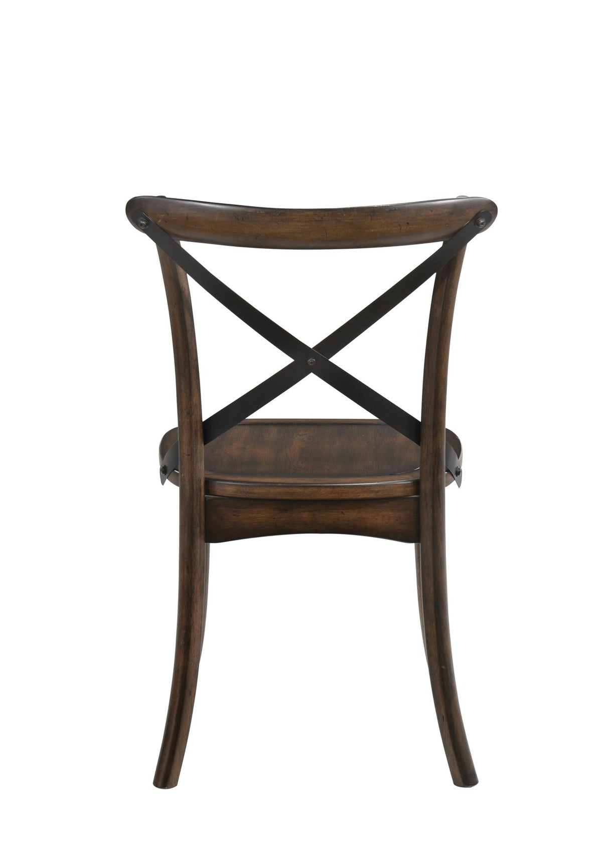 Kaelyn Metal Side Chair Set of 2 with Black Metal Backrest - Dark Oak