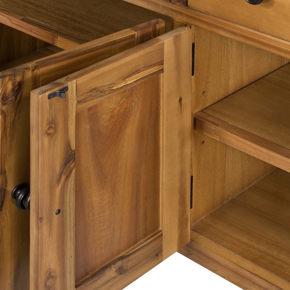 Farmhouse Cabinet Sideboard with Ample Storage - Light Brown