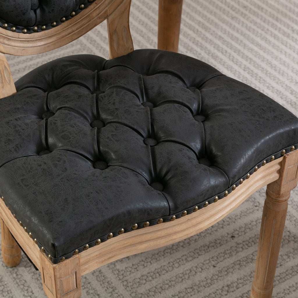 French Style Solid Wood Dining Chair with Nailhead Trim - Multiple Colors