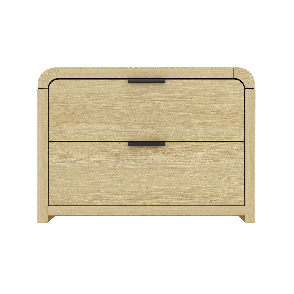 Grace Nightstand with Two Drawers - Light Brown or Black