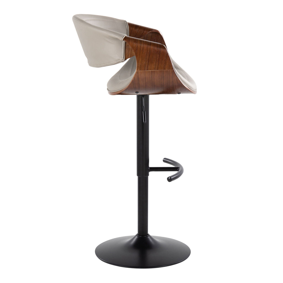 Symphony Mid Century Modern Adjustable Barstool Set with Swivel and T Footrest - Black, Beige, Pearl Silver