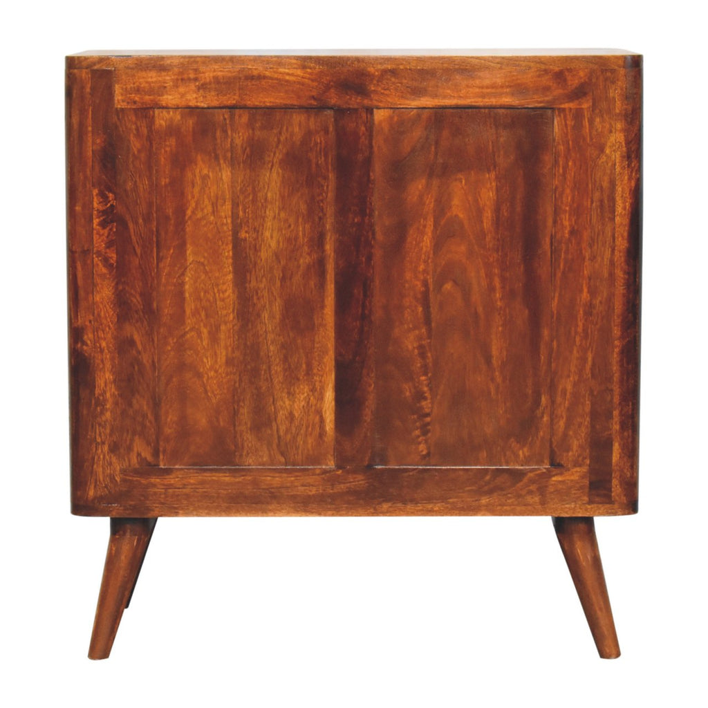Solid Wood Bera Chest with 3 Drawers - Chestnut Finish