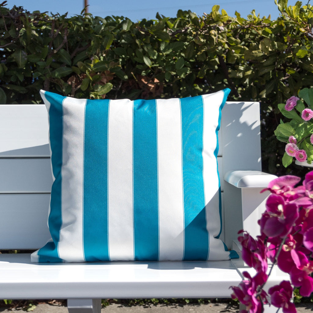 Horizon Stripe Pillow Set of 2 with Weather Resistant Polyester - Multi-Stripe