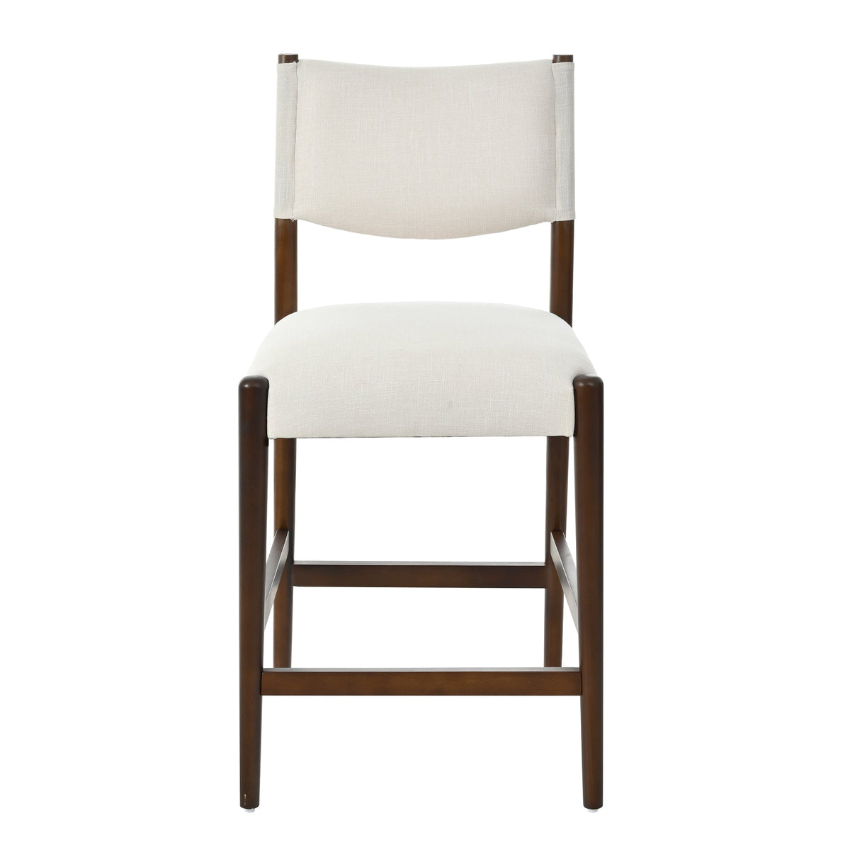 Solid Wood Counter Height Barstools with Fabric Seat - Walnut