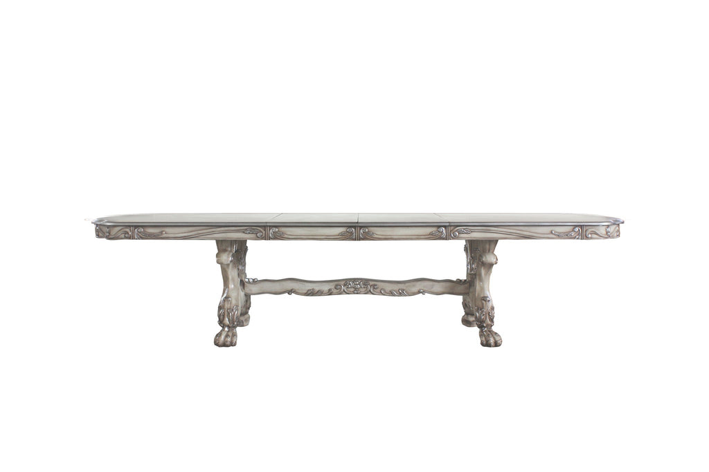 Dresden Elegant Dining Table with Wood Construction - Pearl Silver or Dark Brown