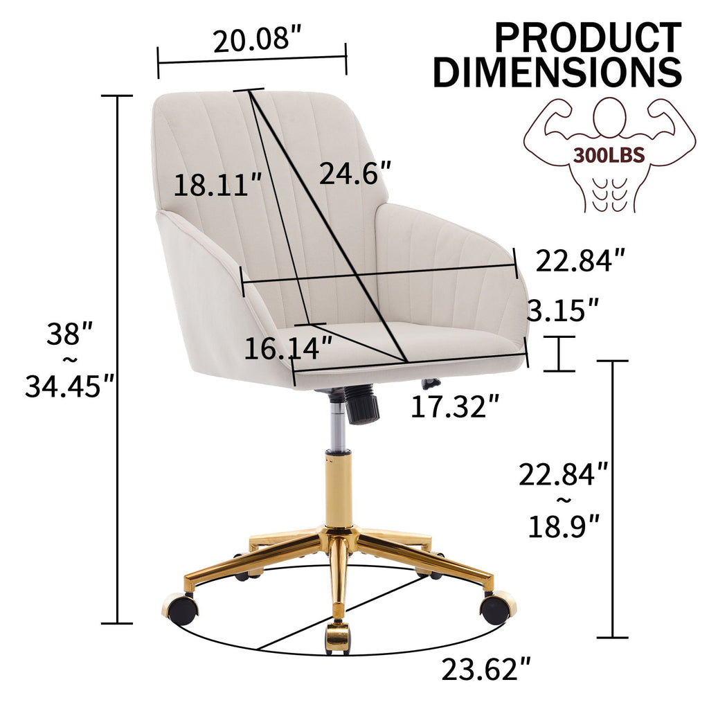 Ergonomic Swivel Office Chair with Memory Foam Seat - Multiple Colors