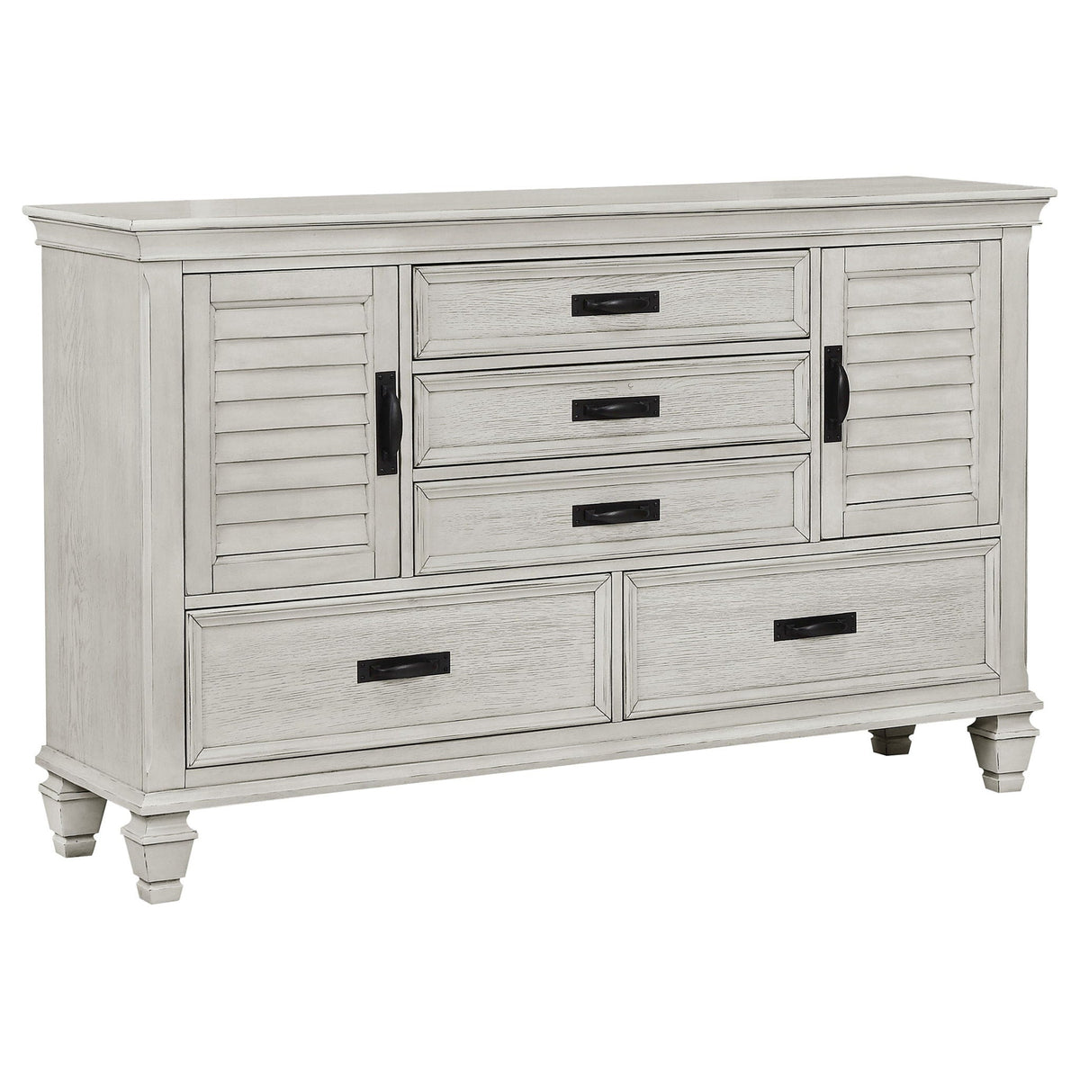 Franco 4-piece Eastern King Bedroom Set Distressed White