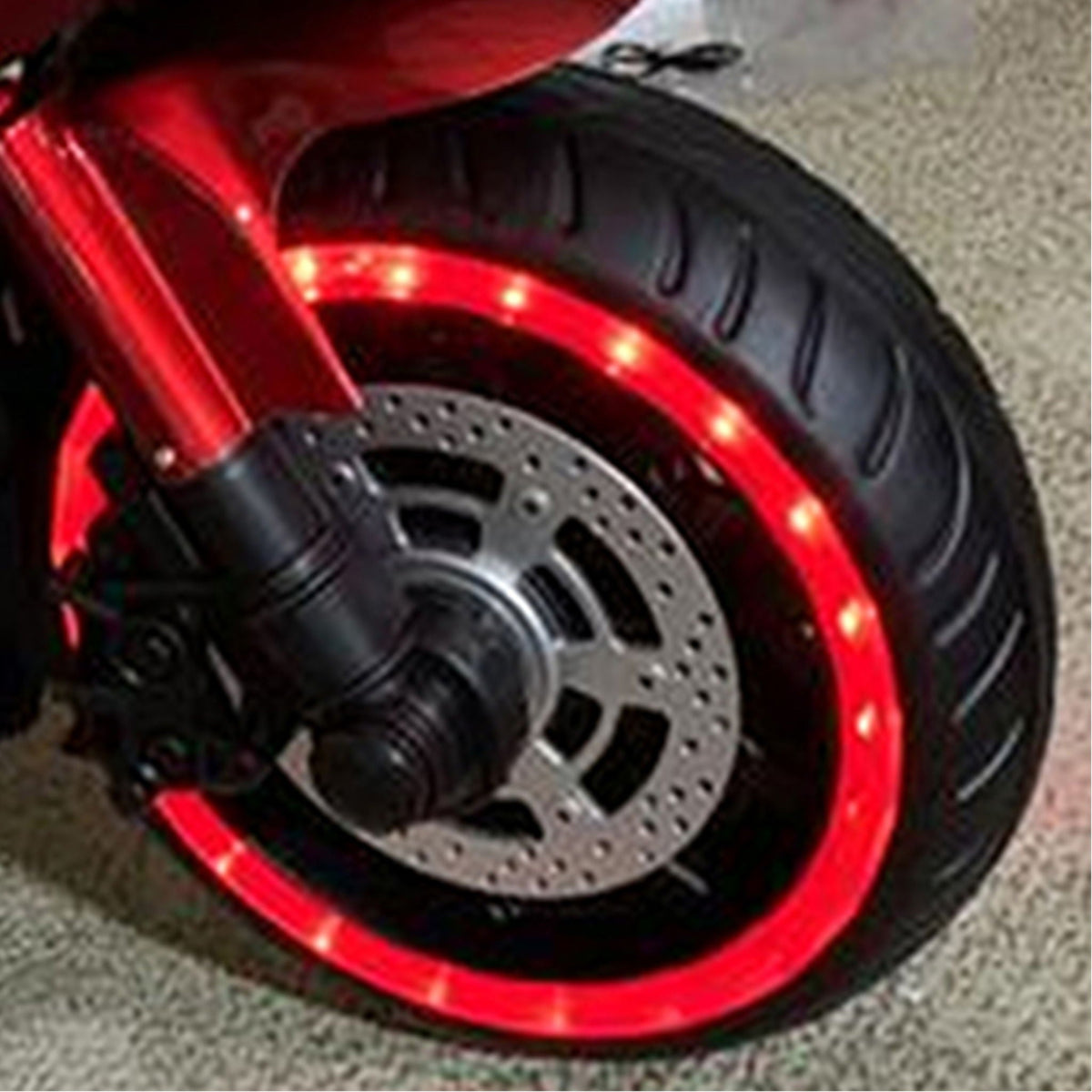 12V Kids Motorcycle Ride-On with Training Wheels and Lighting Wheels - Red