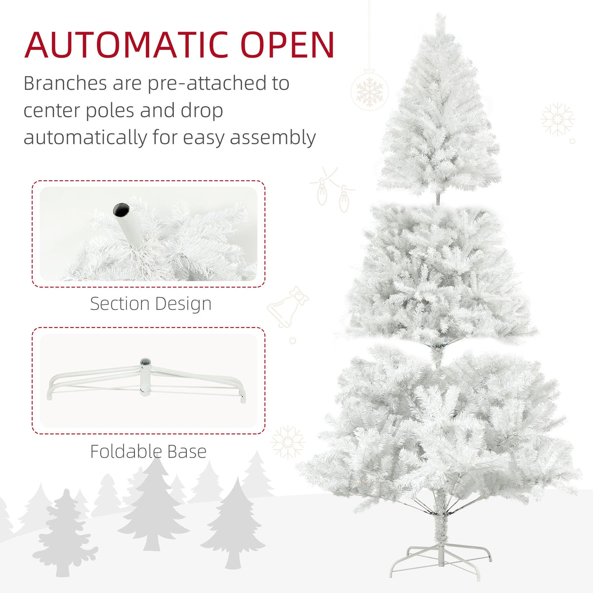 6ft Artificial Christmas Tree with 1000 Branch Tips - Unlit