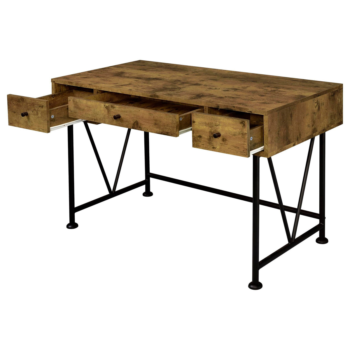 Analiese 2-piece Computer Desk Bookcase Set Rustic Nutmeg