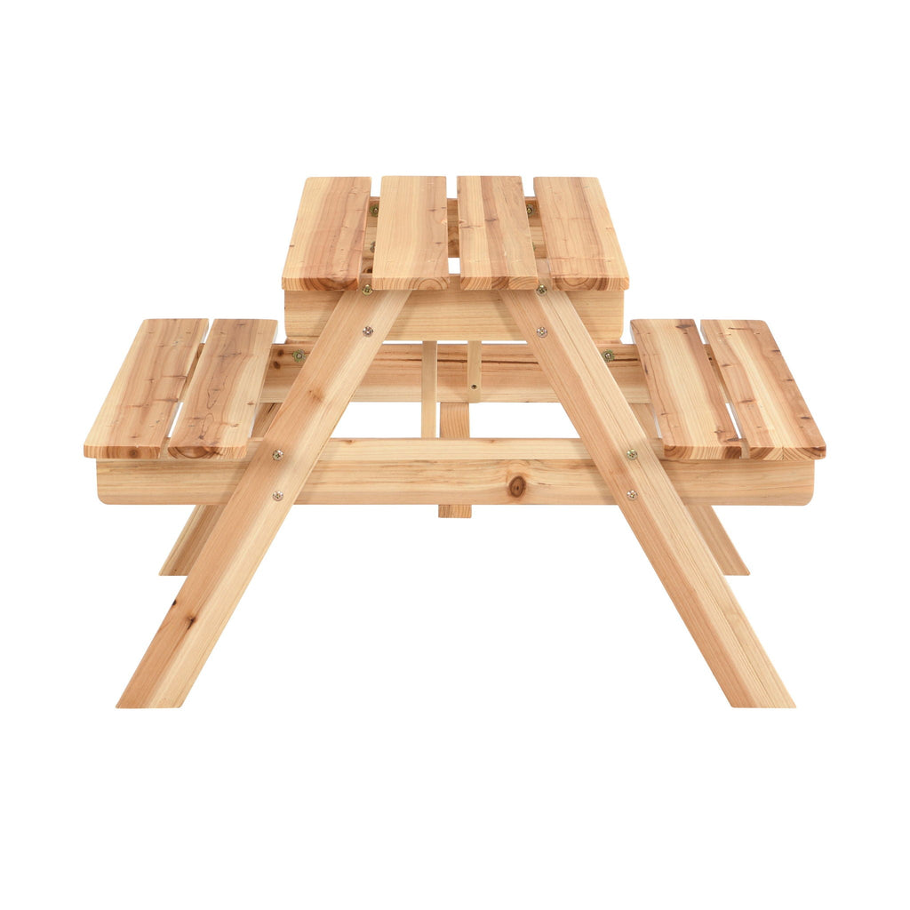 Solid Wood Children's Dining Table and Chairs Set with Multi-Functional Use - Blue or Light Brown