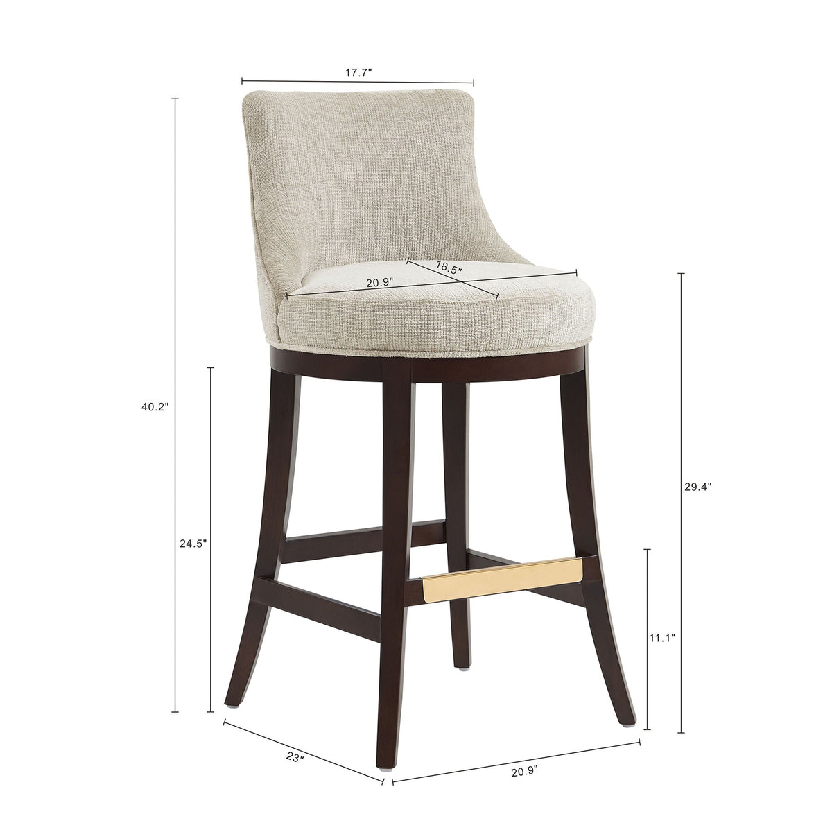Bar Height Barstool with Backrest - Green, Light Brown, or Beige