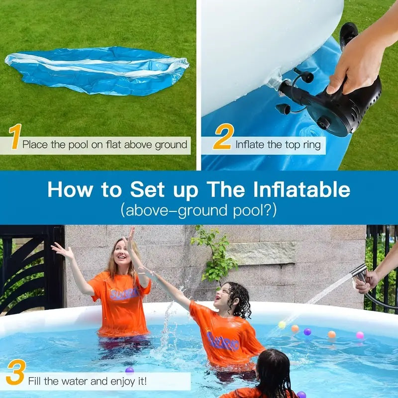 Butterfly Design Inflatable Swimming Pool with Durable PVC – Multi-Color