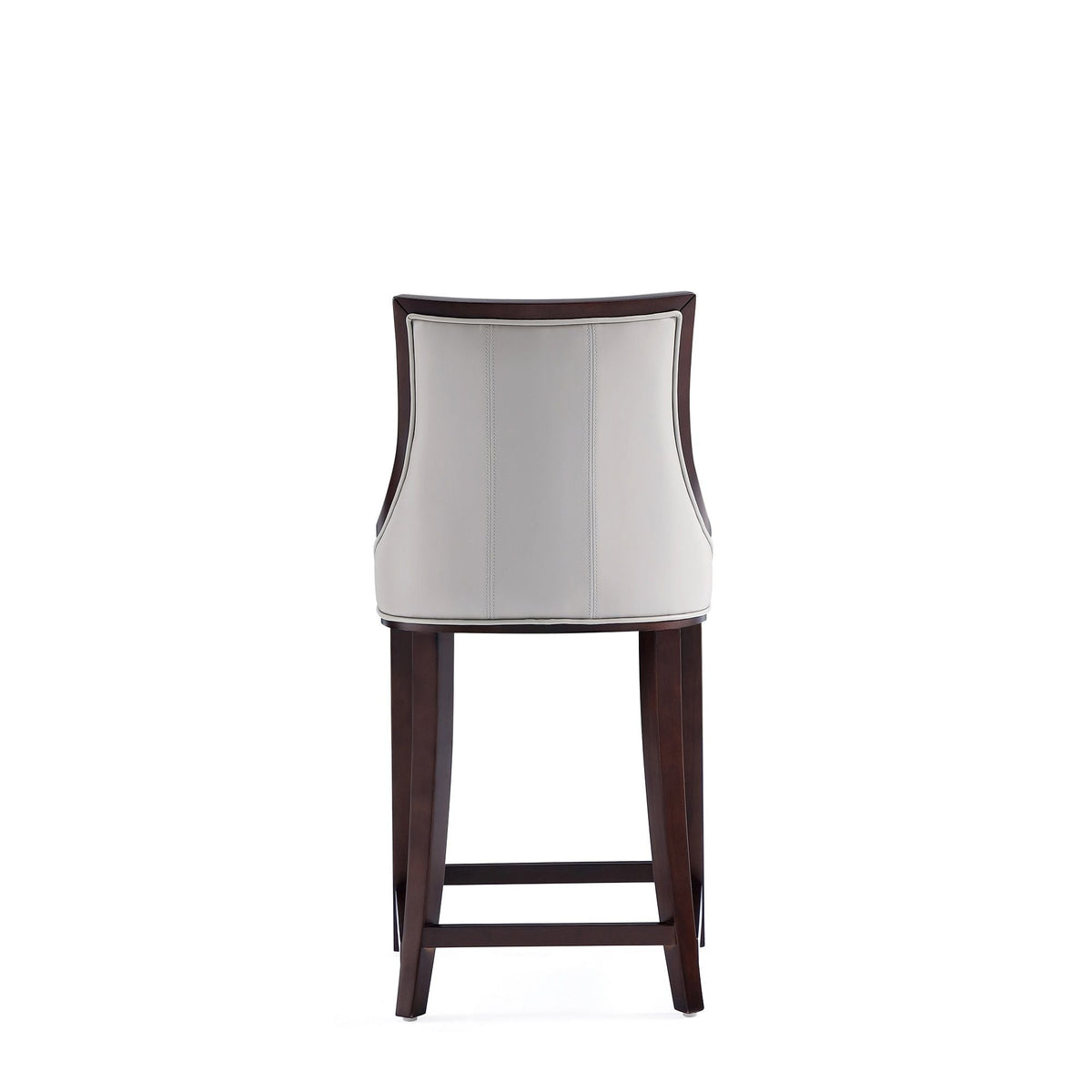 White Bar Height Stool with Solid Wood Frame - Traditional Design