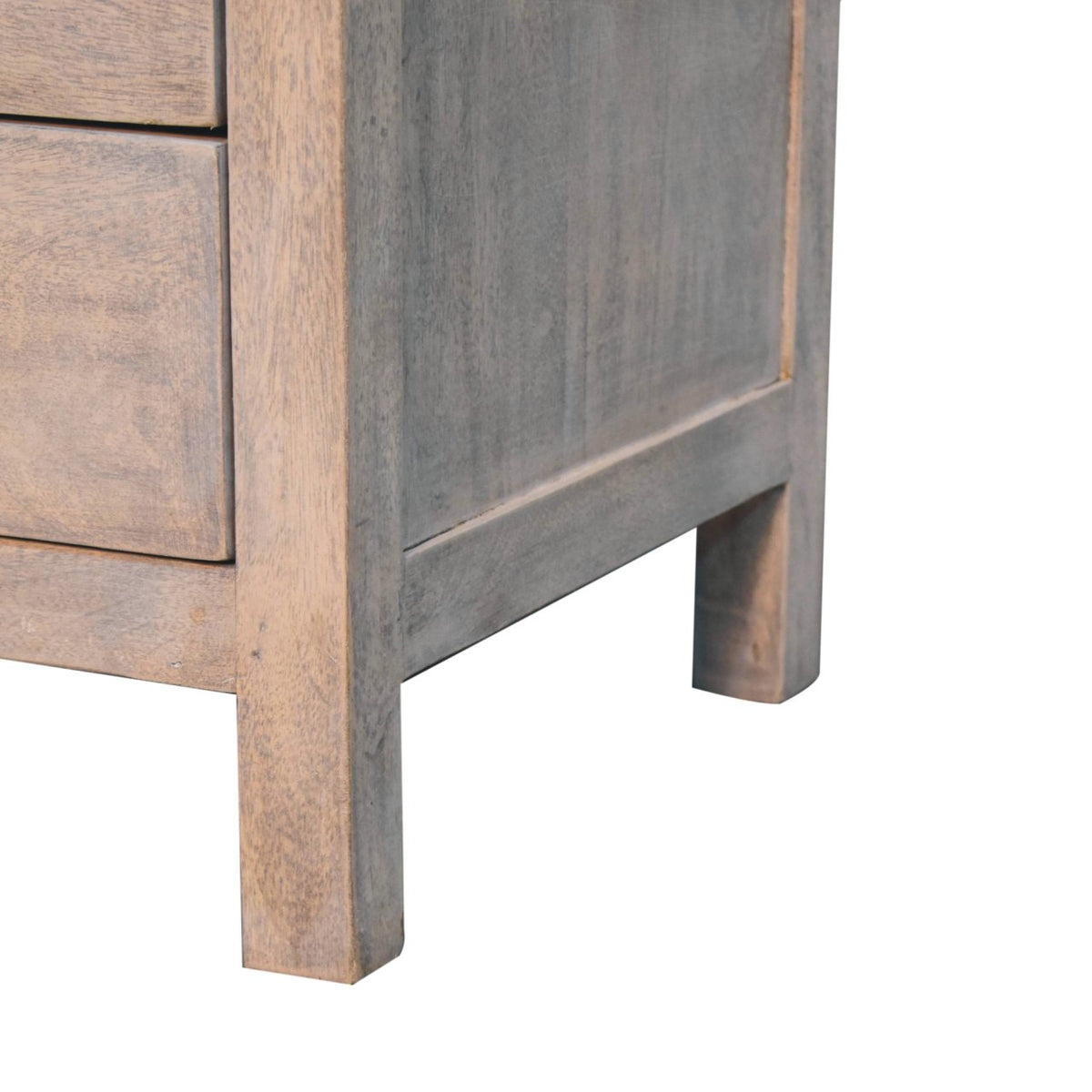 Acid Wash 2-Drawer Open Bedside Table with Open Shelf - Weathered Finish