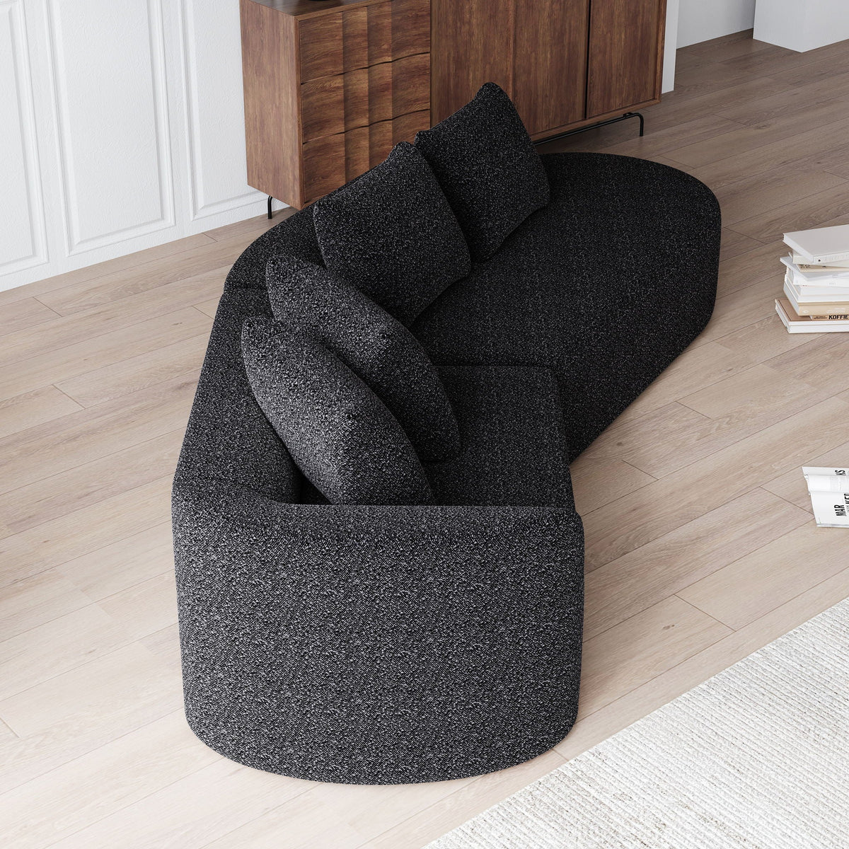 Upholstered Oversized Sectional Sofa - 4 Seater