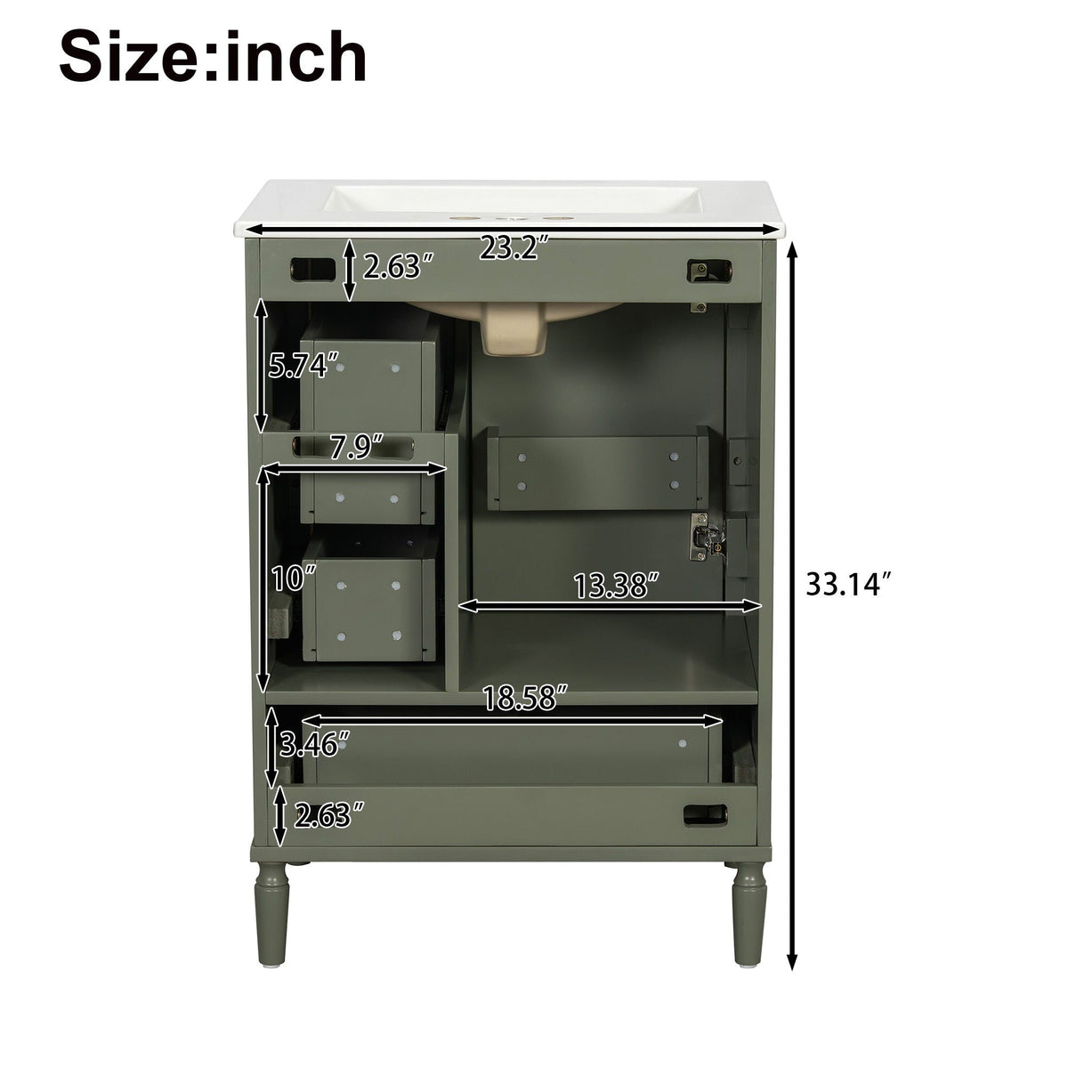 Traditional Bathroom Vanity Set with Soft Close Doors - Multiple Colors