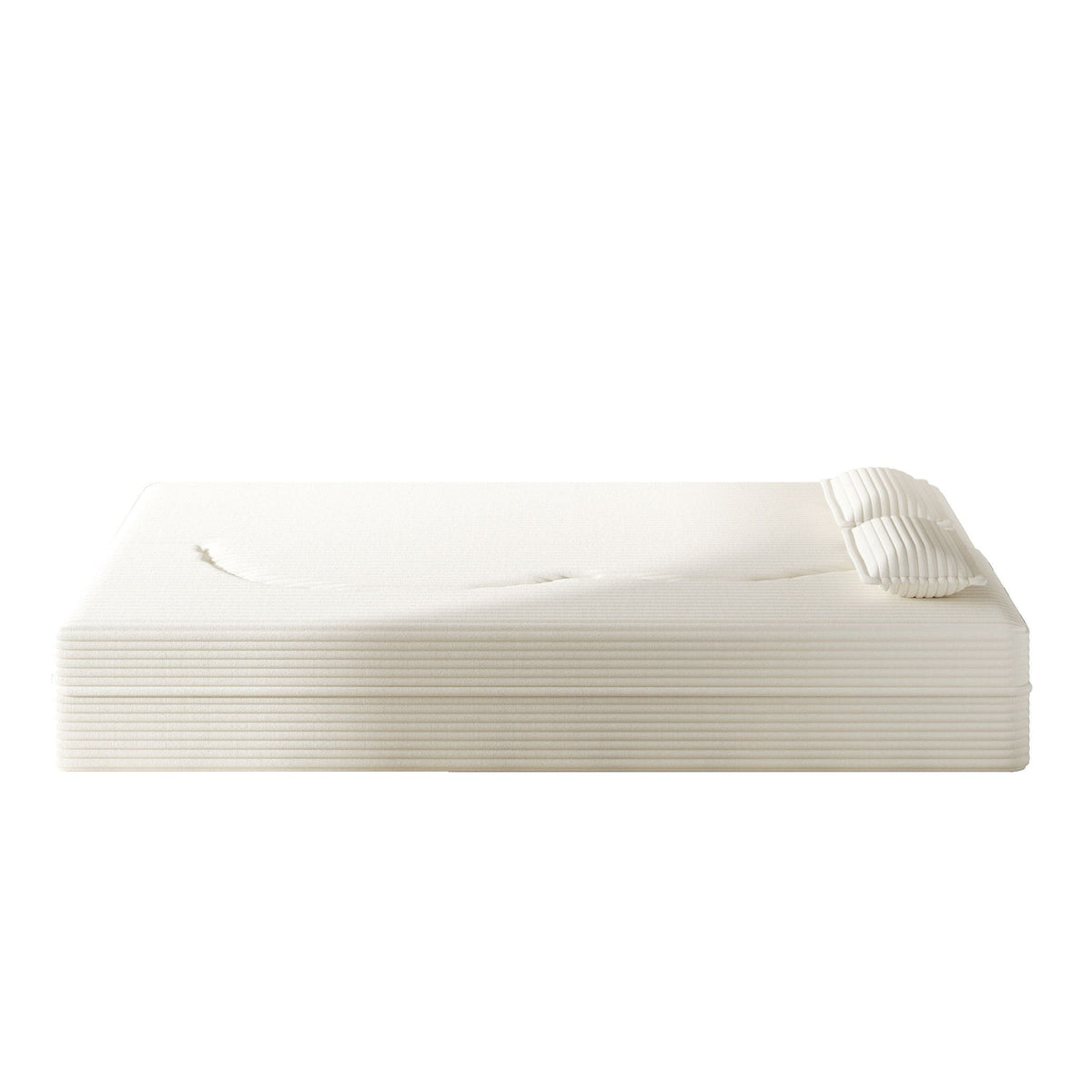 Convertible Floor Sofa with 2 Pillows - Twin Size Corduroy - White or Gray