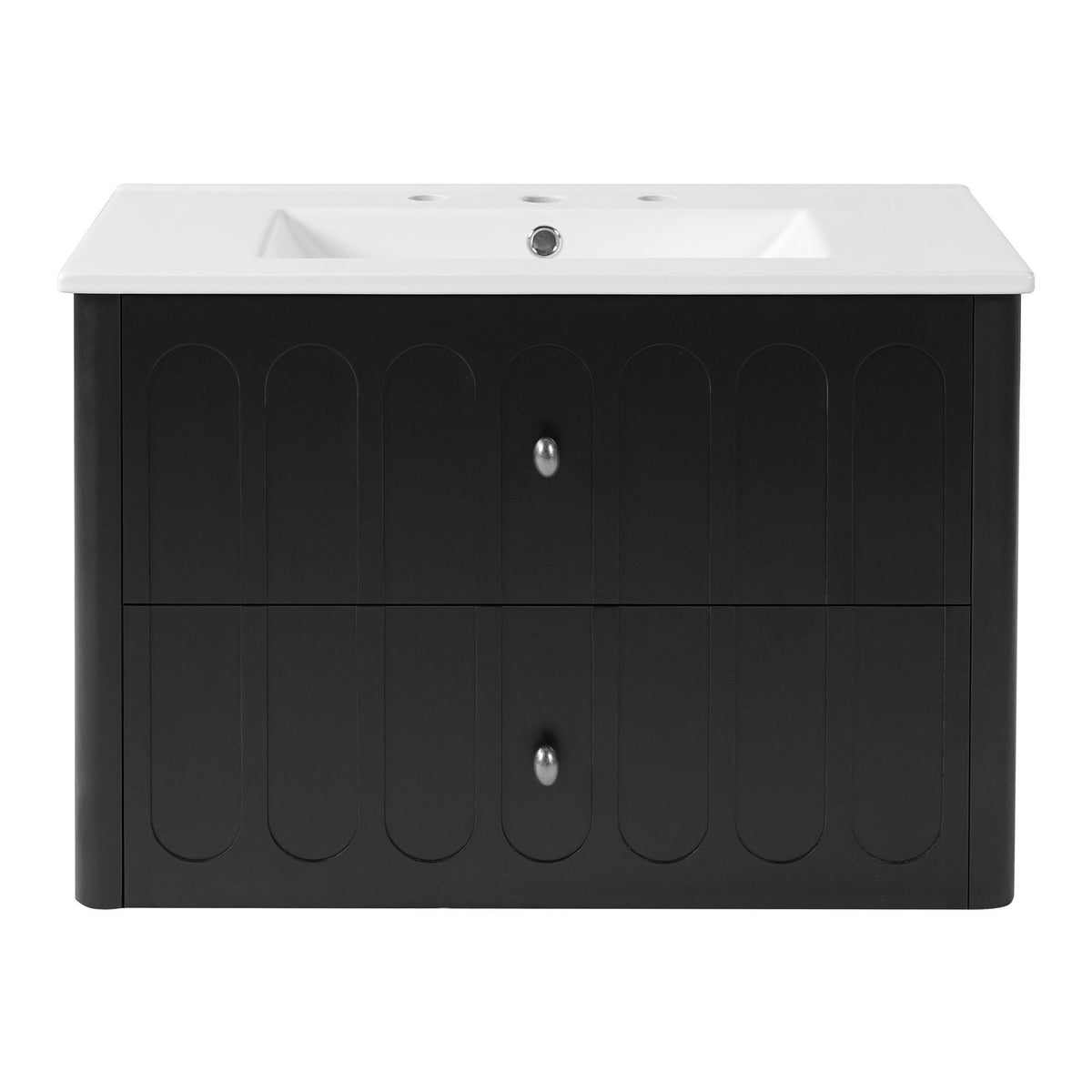 Floating Bathroom Vanity with Soft Close Drawer Slides – White or Black