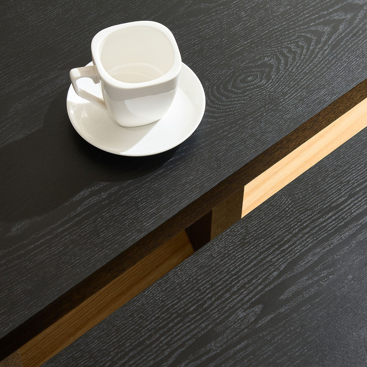 Modern Butterfly MDF Coffee Table with Unique Shape - Black