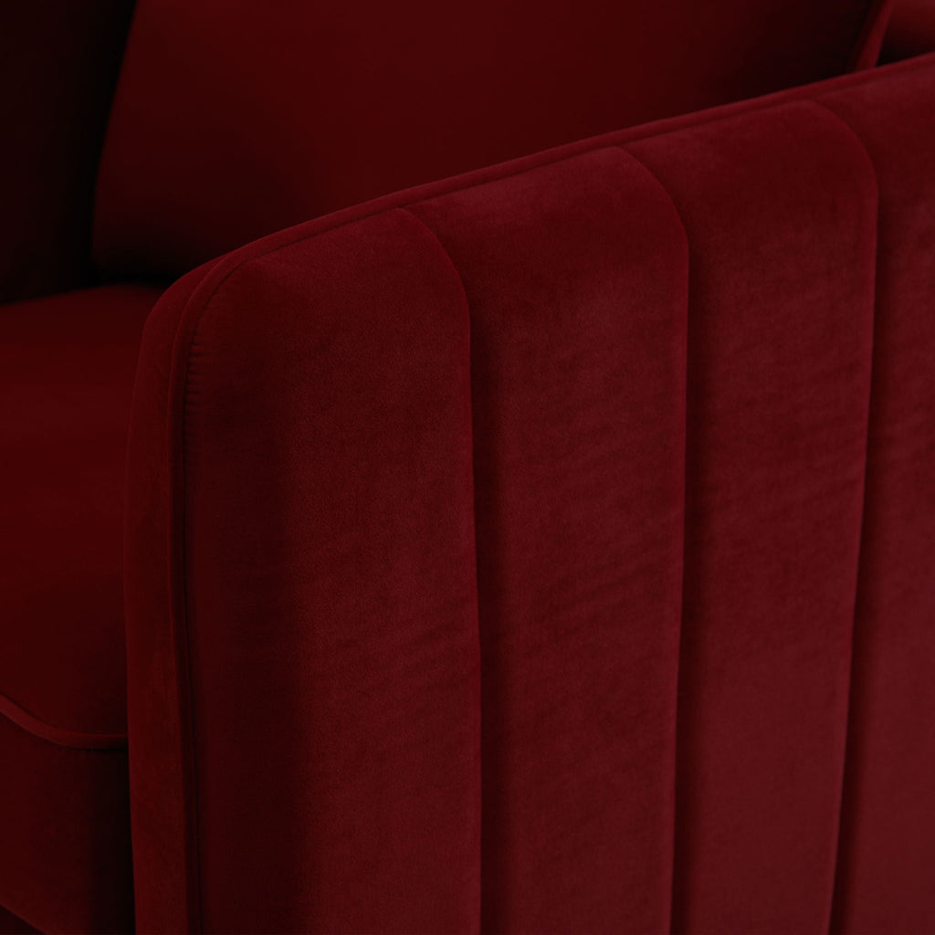 Accent Chair with Removable Pillow - Dark Green or Dark Red