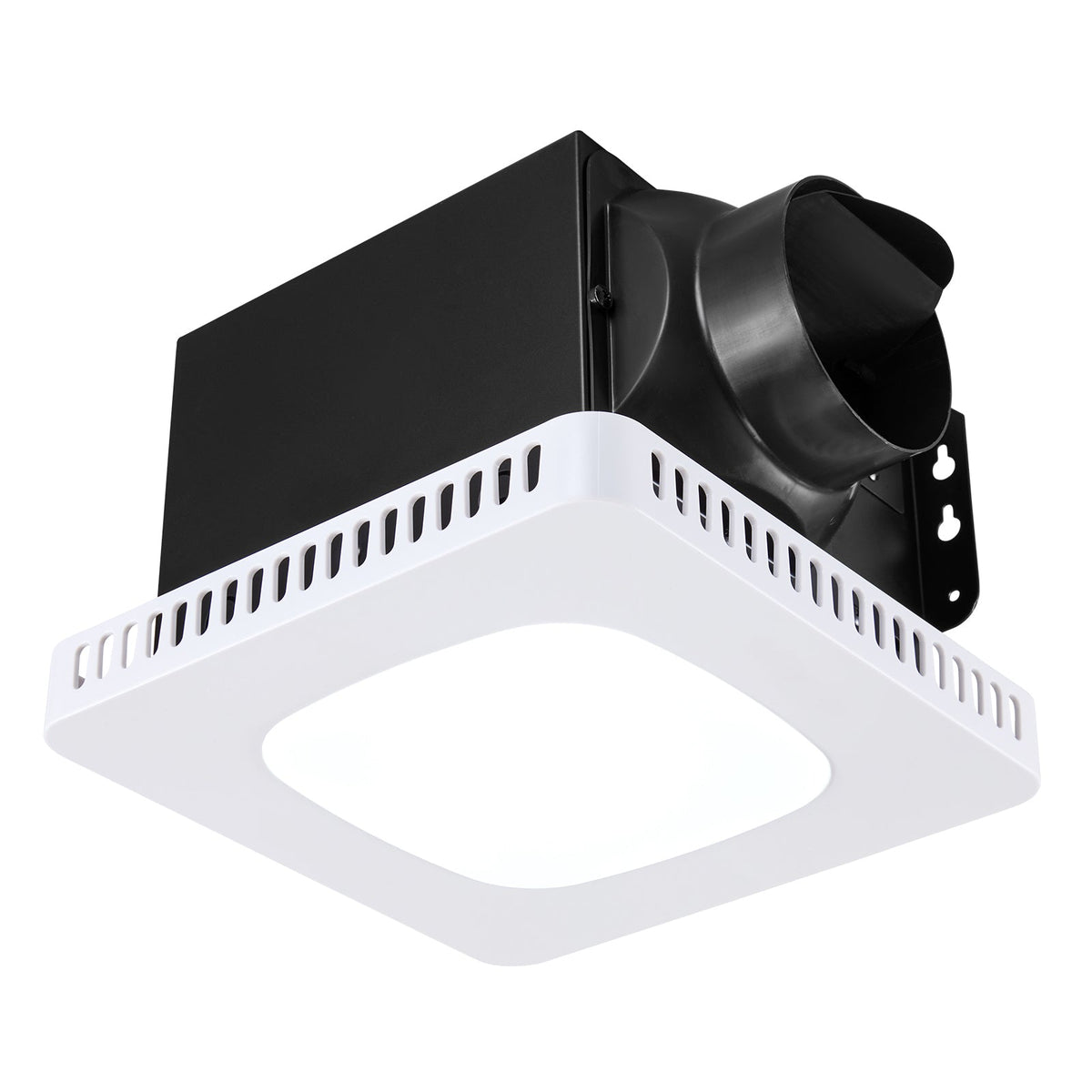 Bathroom Exhaust Fan with Adjustable LED Light - White