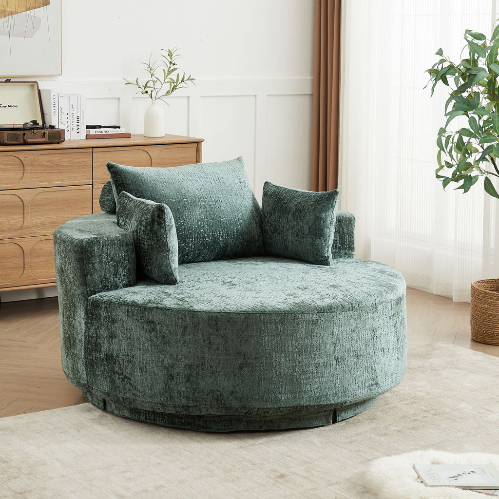 Swivel Sleeper Chair with Supportive Pillow and 360° Base - Multiple Colors