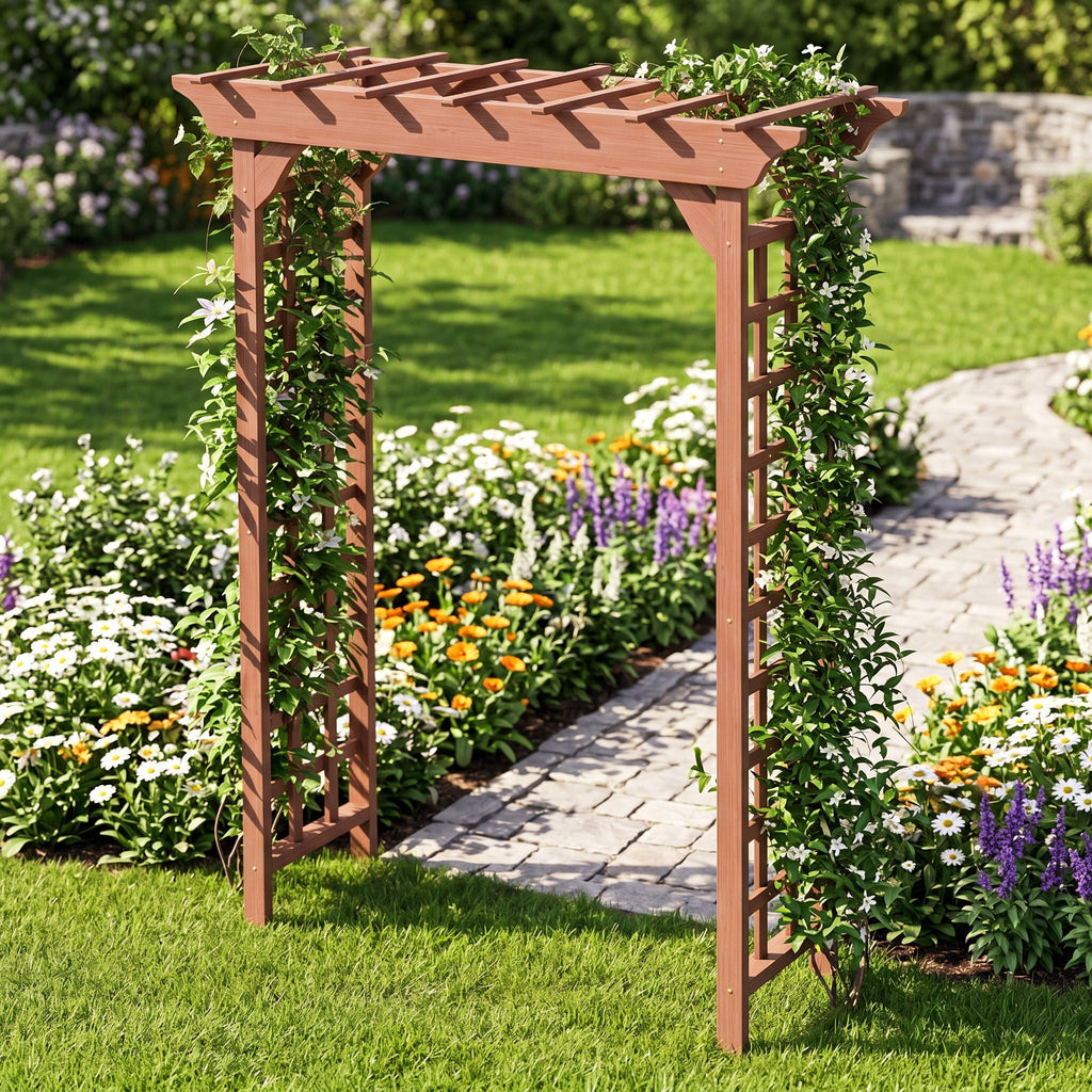 Wedding Arbor with Trellis Design - Dark Brown or Light Brown