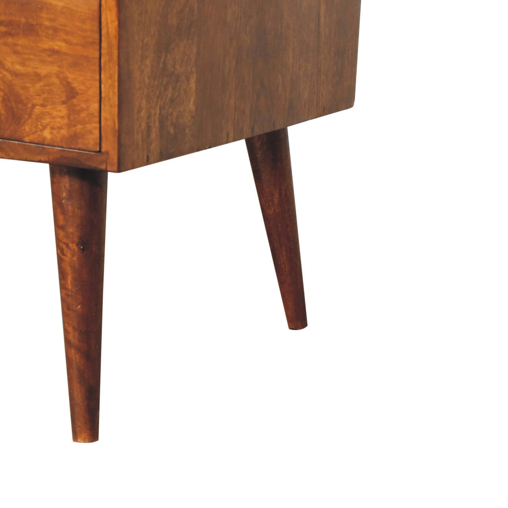 Elevated Chestnut Media Unit with Nordic Legs - Solid Mango Wood