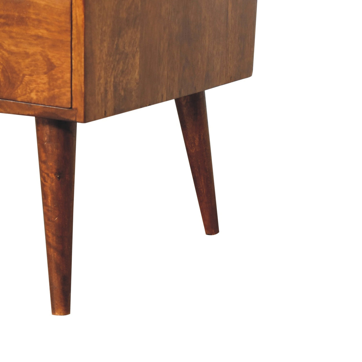 Elevated Chestnut Media Unit with Nordic Legs - Solid Mango Wood
