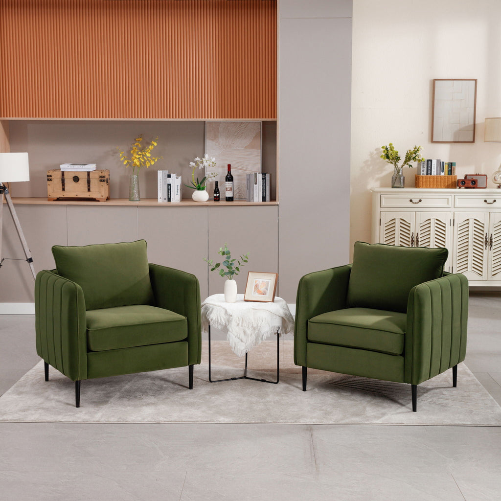Accent Chair with Removable Pillow - Dark Green or Dark Red