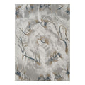 Geometric 3D Effect Area Rug with 100% Polyester Pile - Ivory / Gray