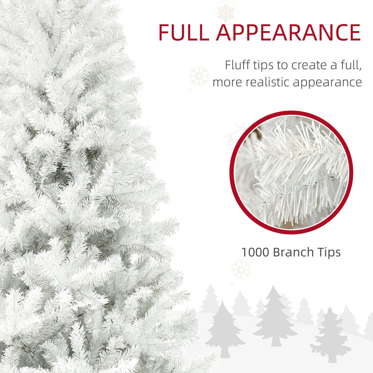 6ft Artificial Christmas Tree with 1000 Branch Tips - Unlit